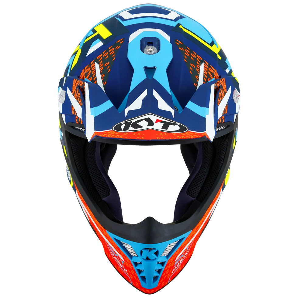 KYT Skyhawk Hyperflow Helmet - Blue/Red