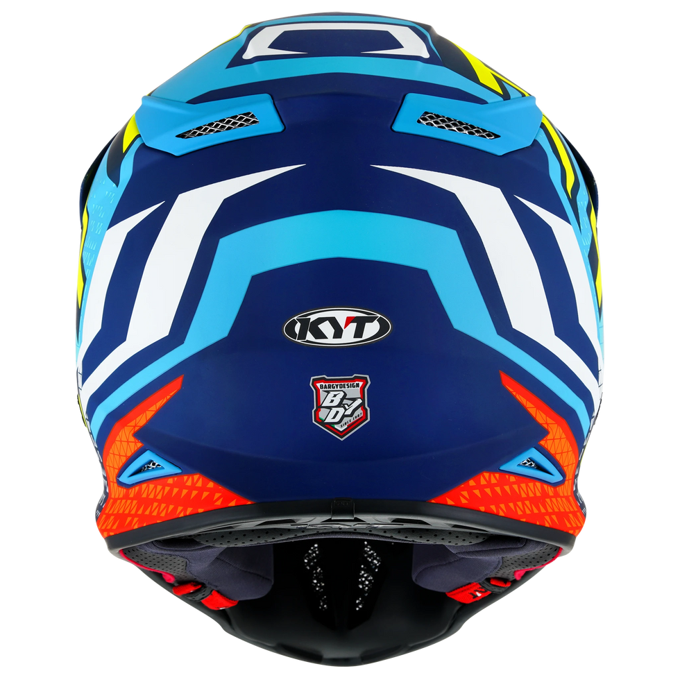 KYT Skyhawk Hyperflow Helmet - Blue/Red