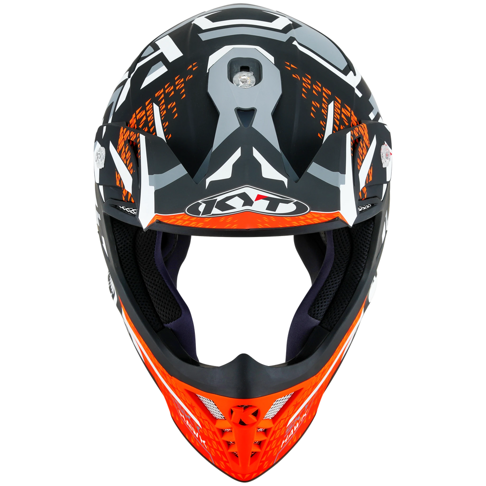 KYT Skyhawk Hyperflow Helmet - Grey/Orange