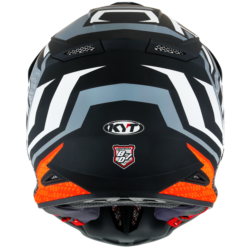 KYT Skyhawk Hyperflow Helmet - Grey/Orange