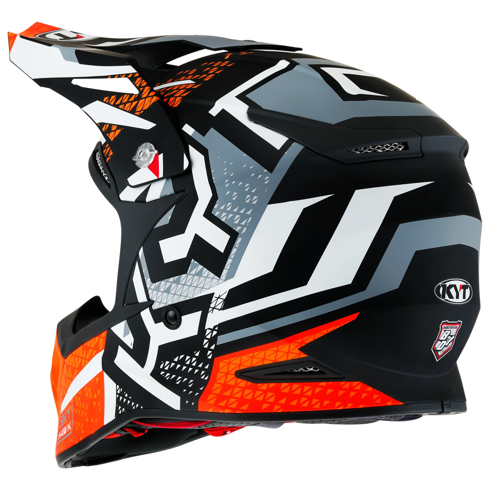 KYT Skyhawk Hyperflow Helmet - Grey/Orange