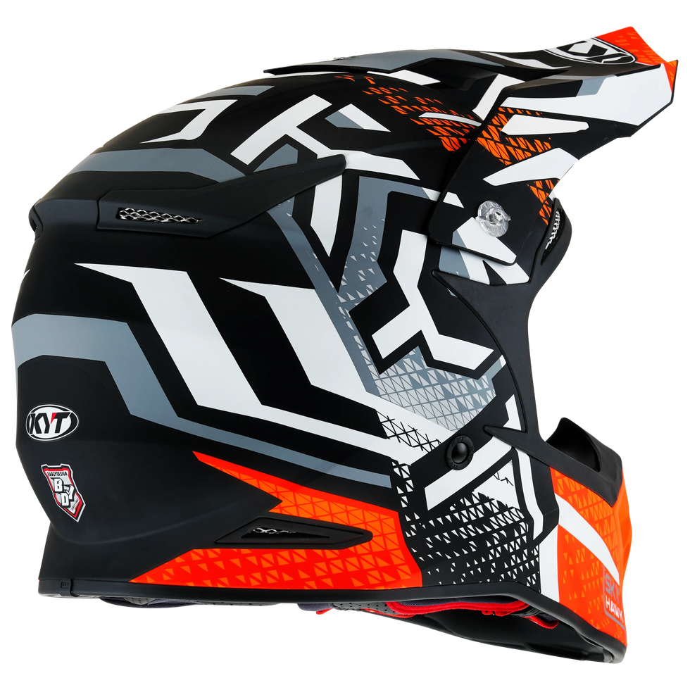 KYT Skyhawk Hyperflow Helmet - Grey/Orange