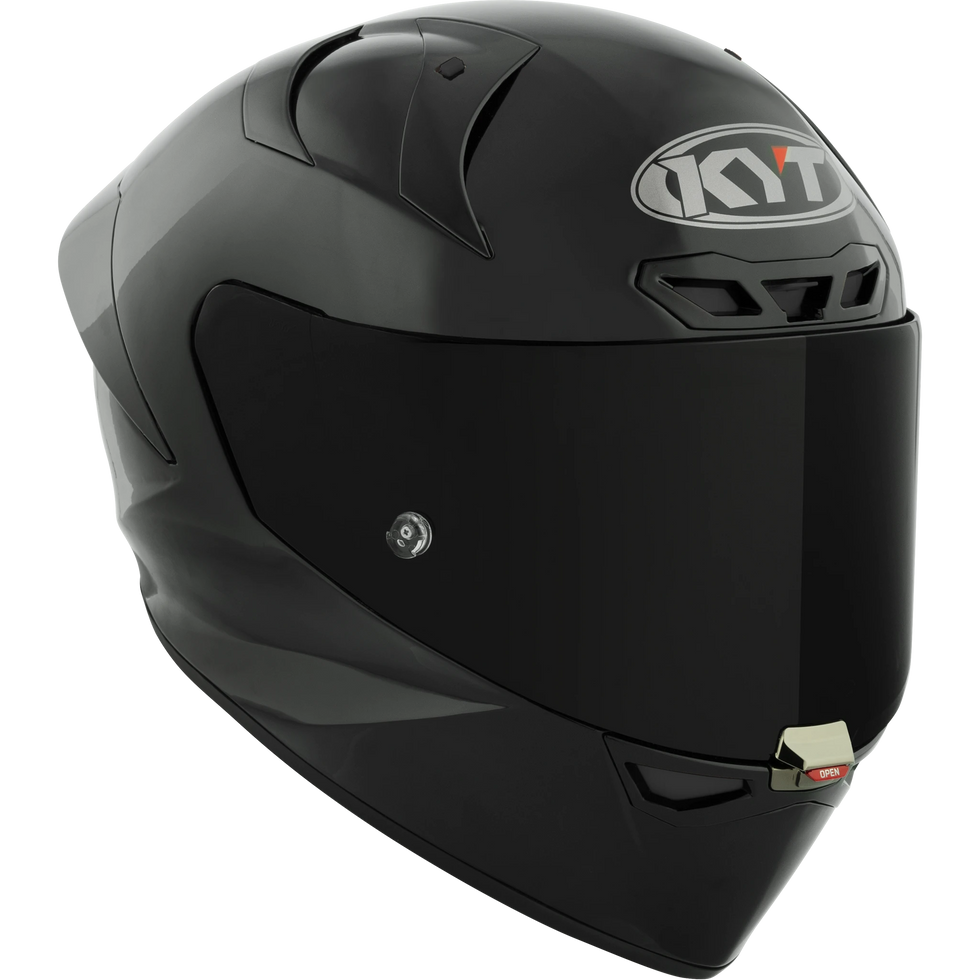 KYT KX-1 Race Solid Helmet - Plain Black