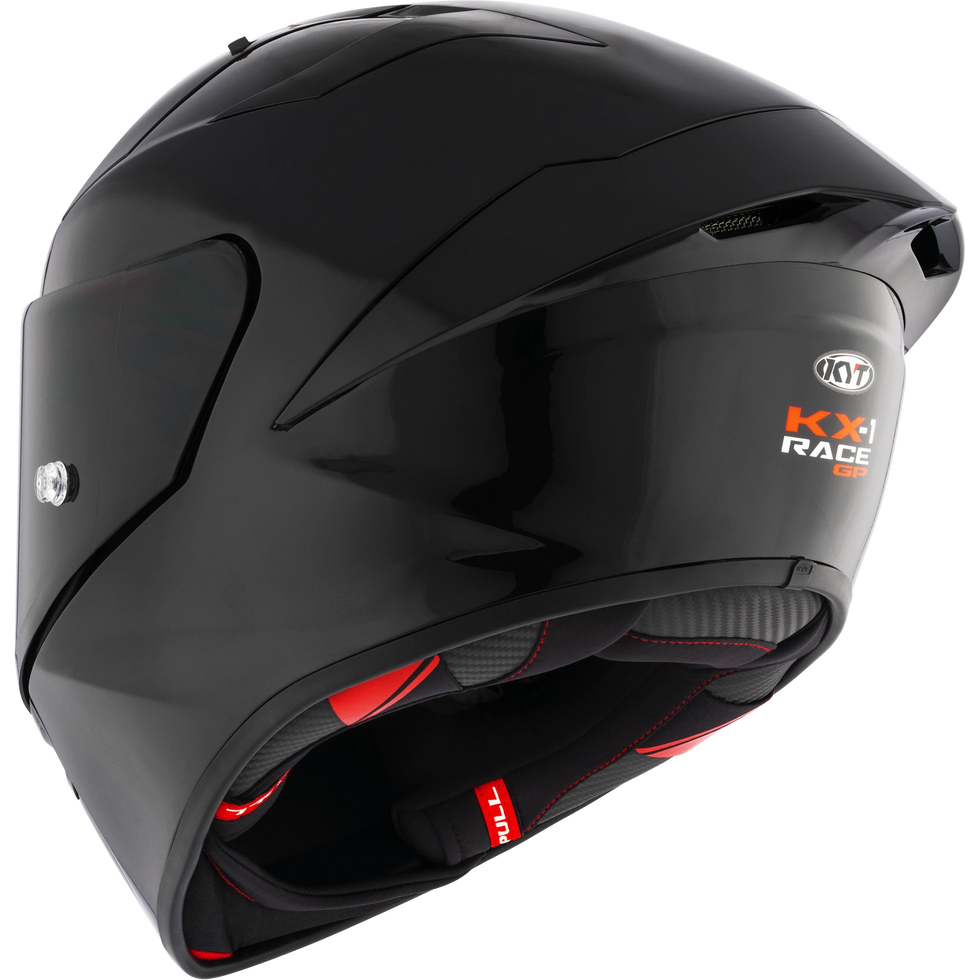 KYT KX-1 Race Solid Helmet - Plain Black