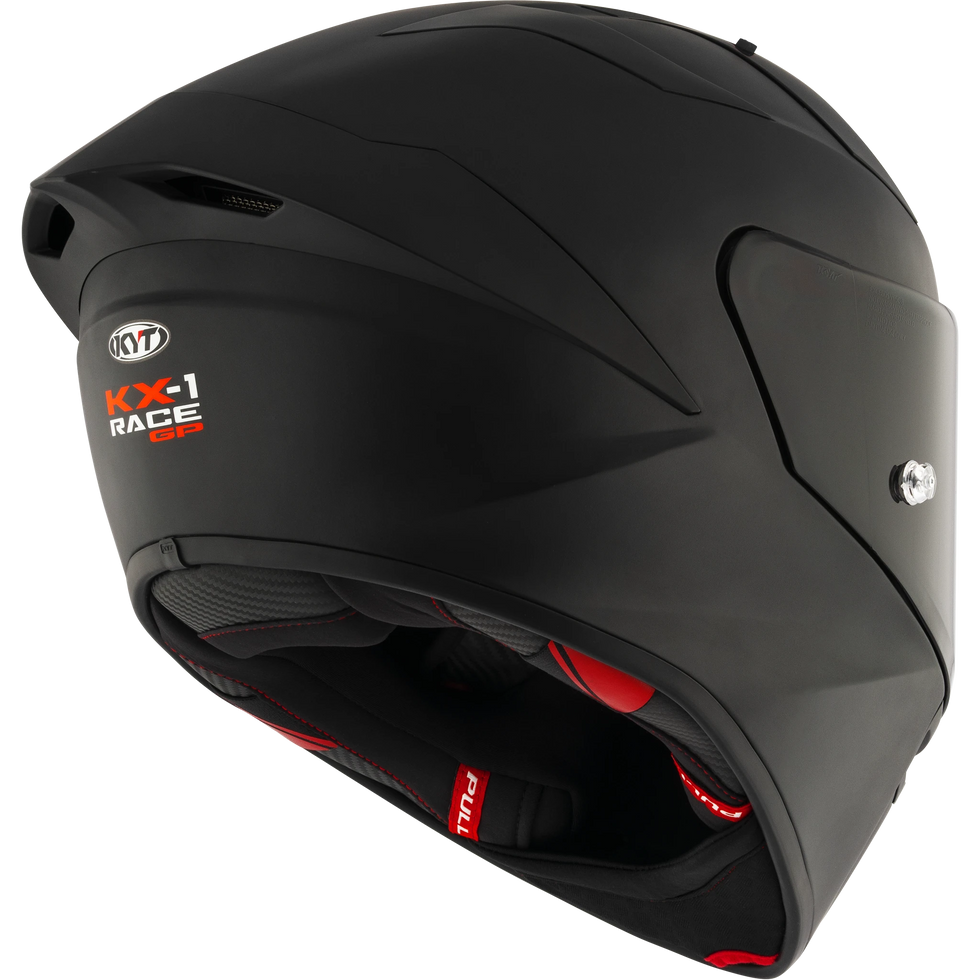 KYT KX-1 Race Solid Helmet - Plain Black