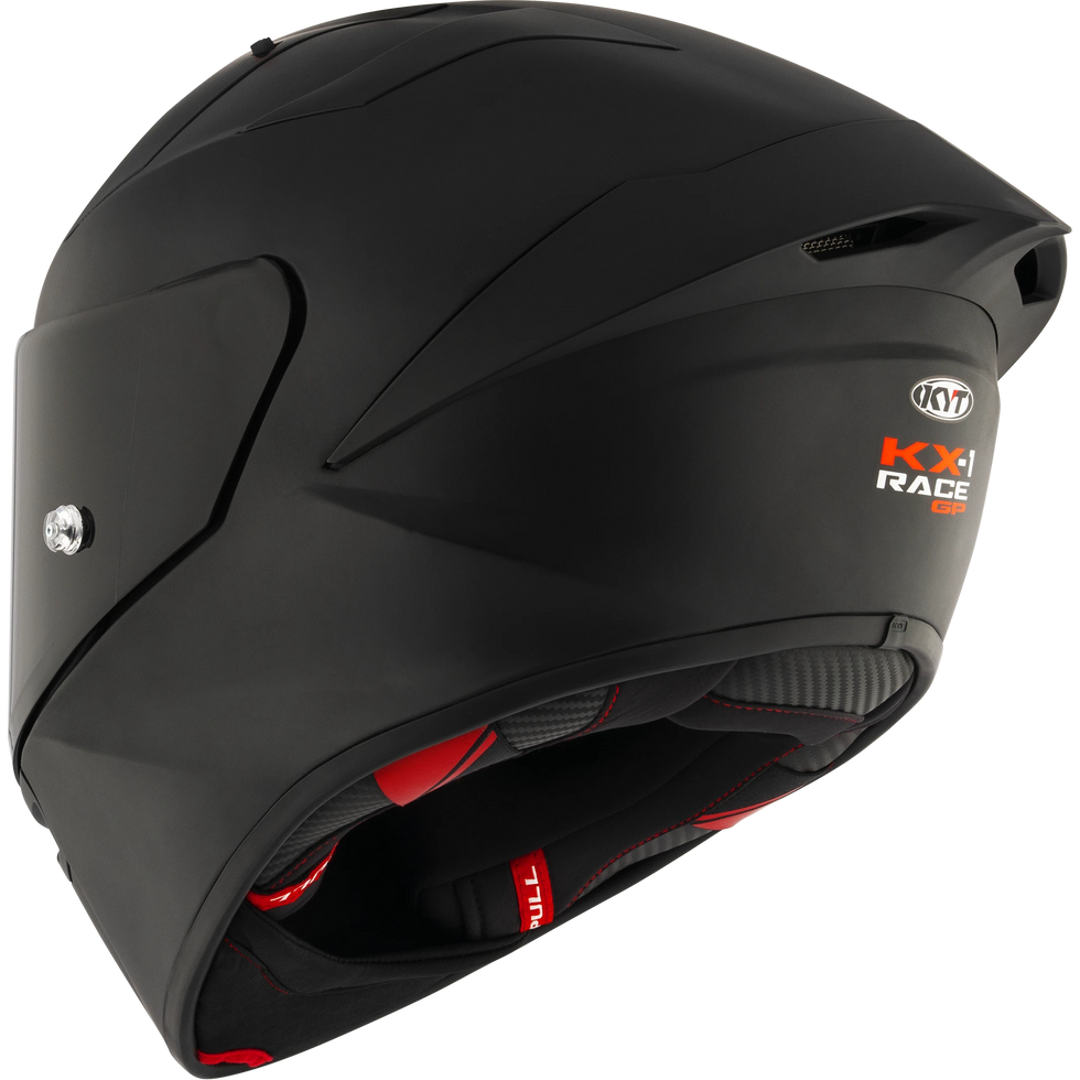 KYT KX-1 Race Solid Helmet - Plain Black