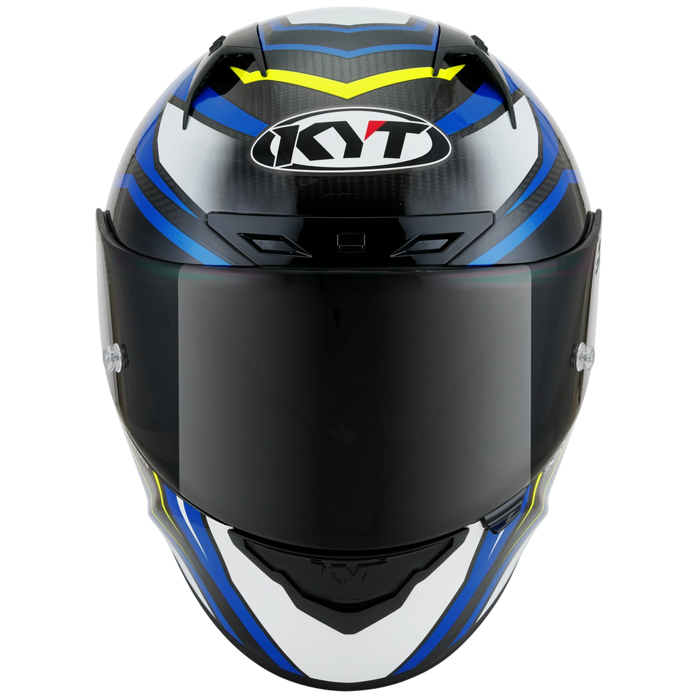 KYT NZ-Race Carbon Carbon Stride Helmet - Blue/White