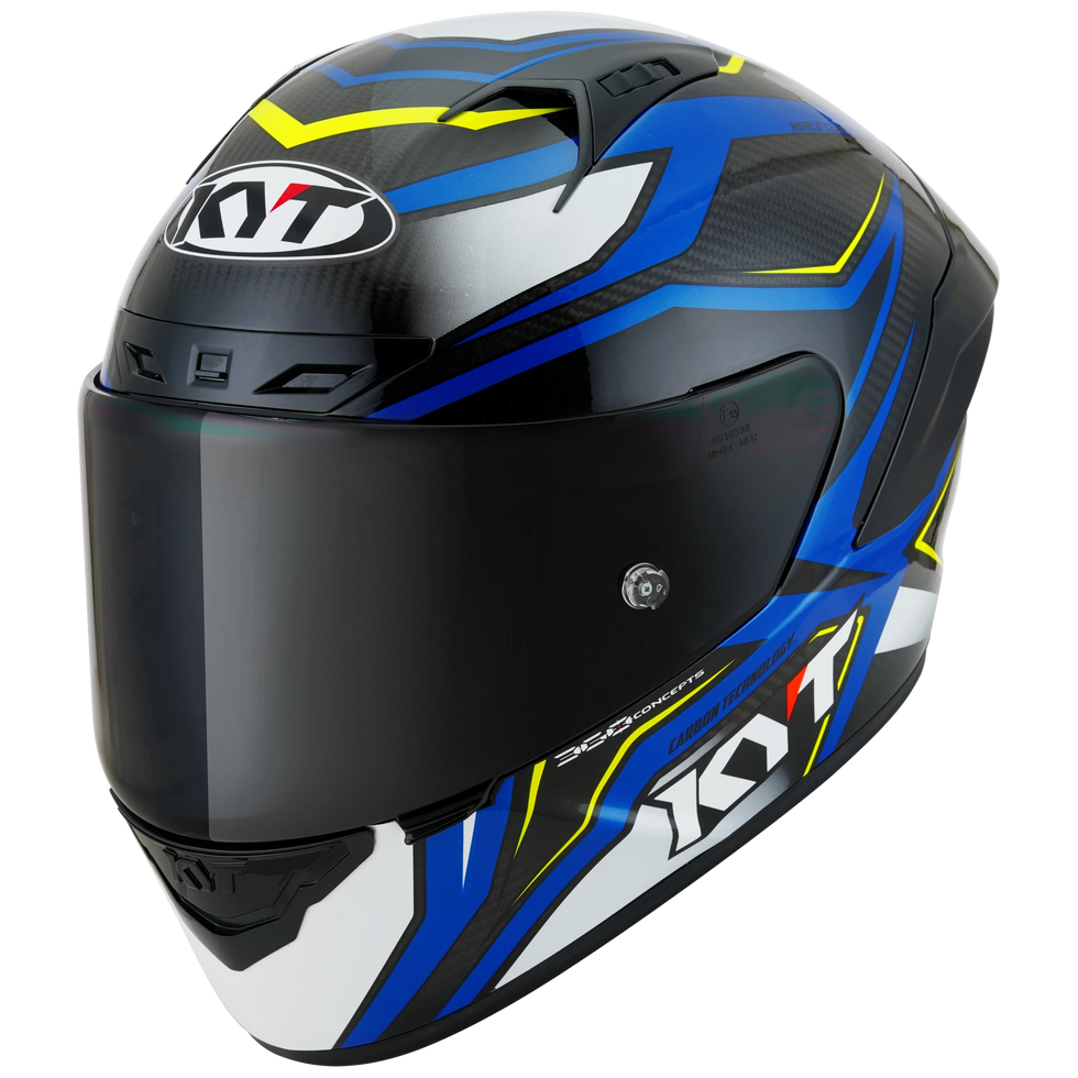 KYT NZ-Race Carbon Carbon Stride Helmet - Blue/White