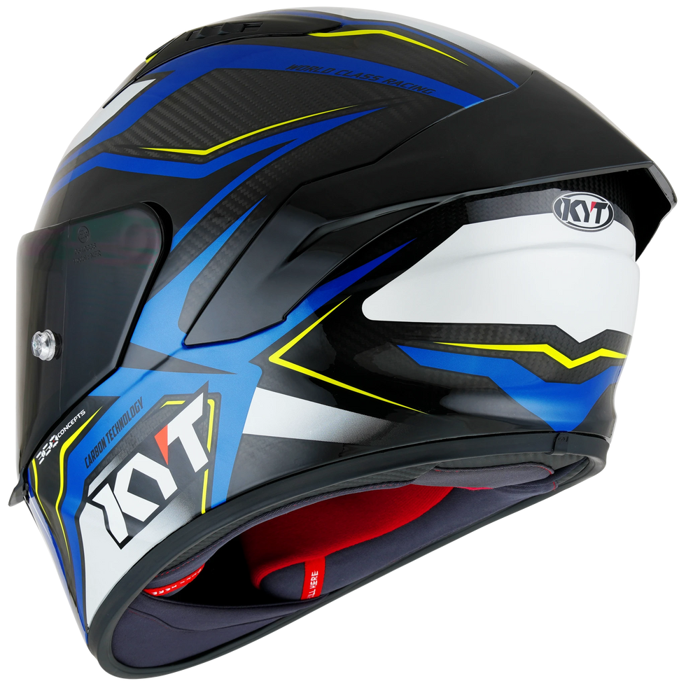 KYT NZ-Race Carbon Carbon Stride Helmet - Blue/White