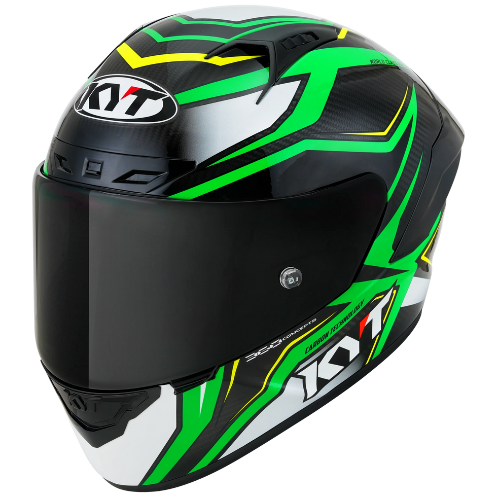 KYT NZ-Race Carbon Carbon Stride Helmet - Green Fluo