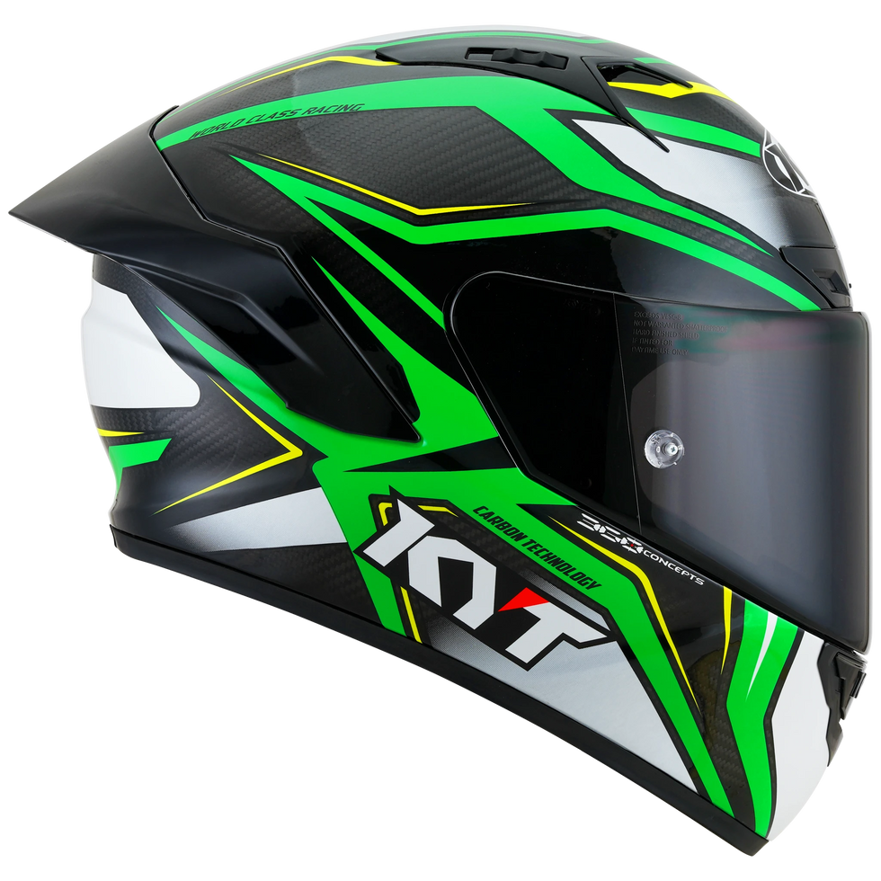 KYT NZ-Race Carbon Carbon Stride Helmet - Green Fluo