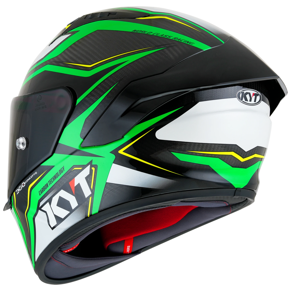 KYT NZ-Race Carbon Carbon Stride Helmet - Green Fluo