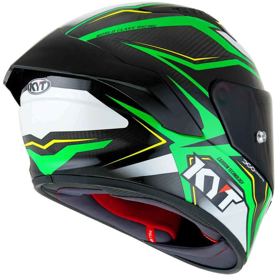 KYT NZ-Race Carbon Carbon Stride Helmet - Green Fluo