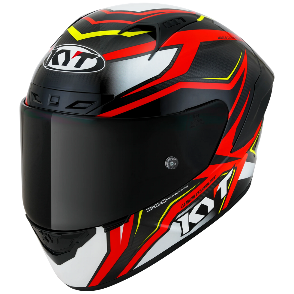 KYT NZ-Race Carbon Carbon Stride Helmet - Red/White