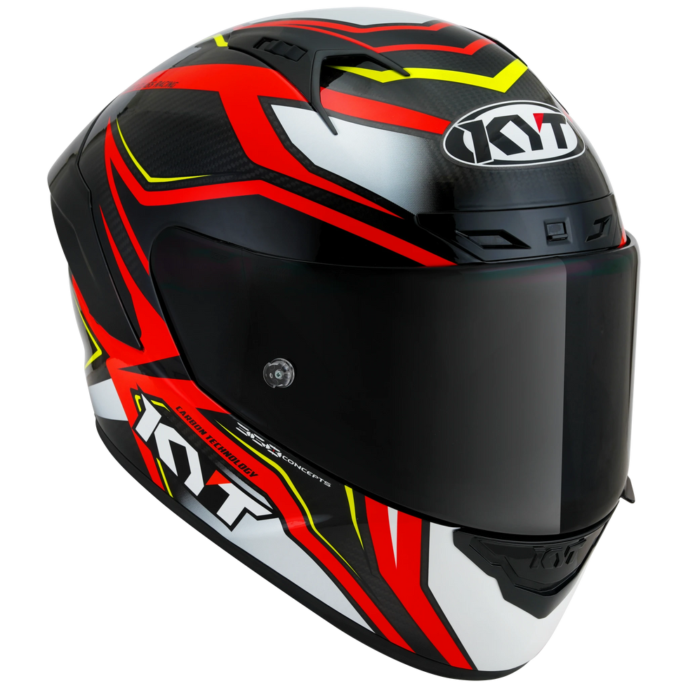 KYT NZ-Race Carbon Carbon Stride Helmet - Red/White