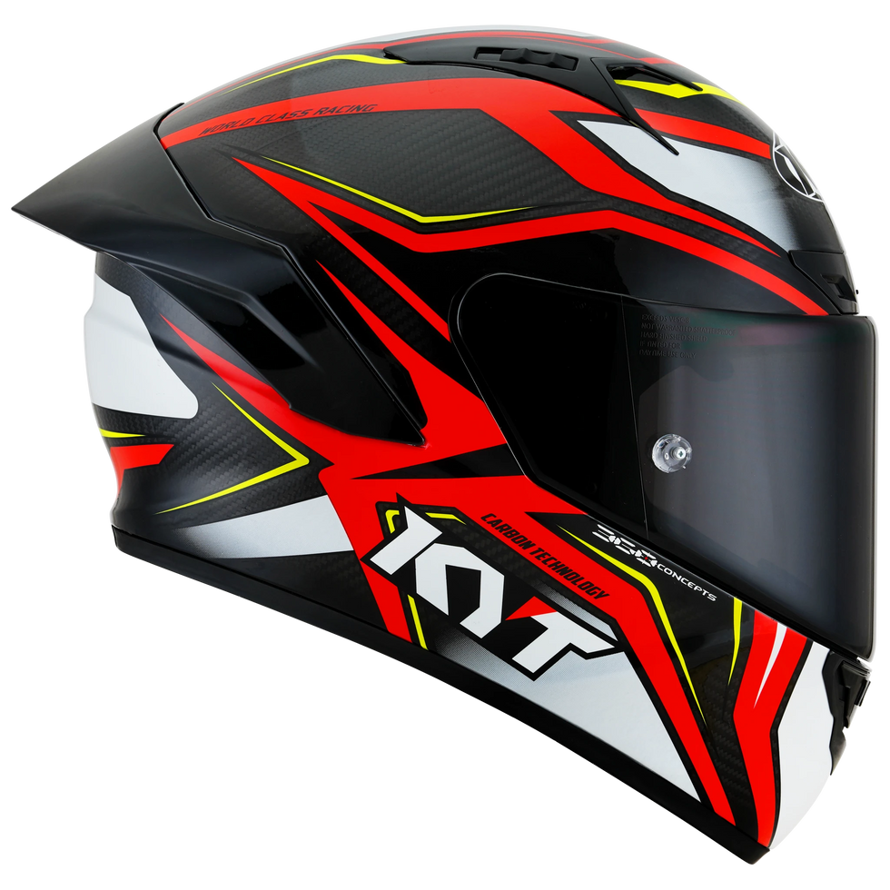 KYT NZ-Race Carbon Carbon Stride Helmet - Red/White