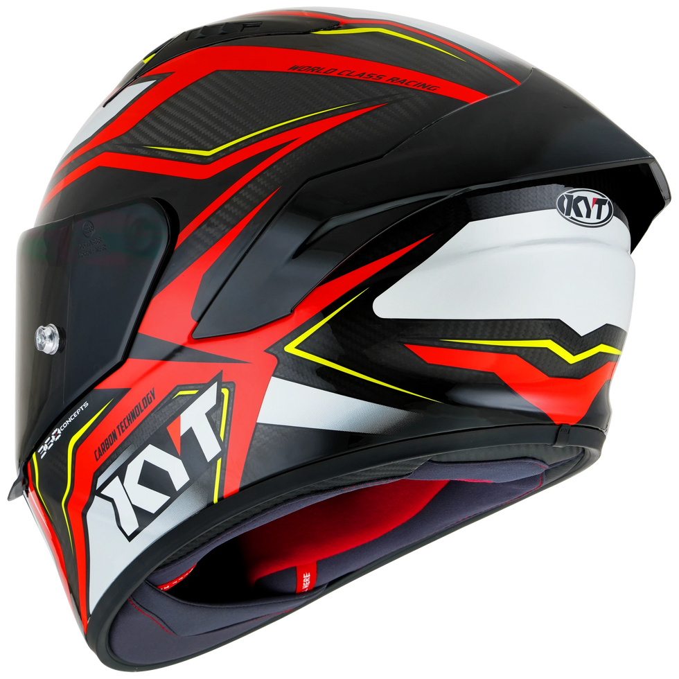 KYT NZ-Race Carbon Carbon Stride Helmet - Red/White