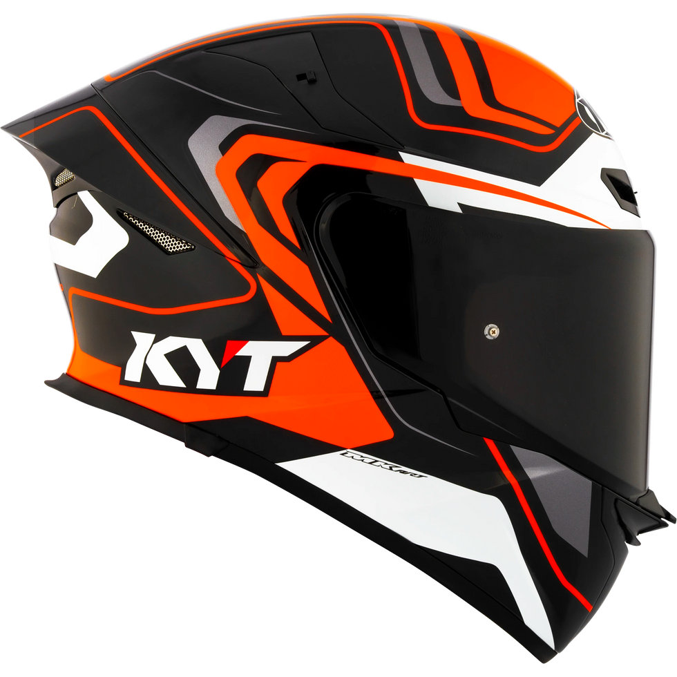 KYT TT Revo Overtech Helmet - Black/Orange