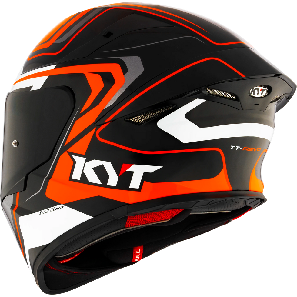 KYT TT Revo Overtech Helmet - Black/Orange