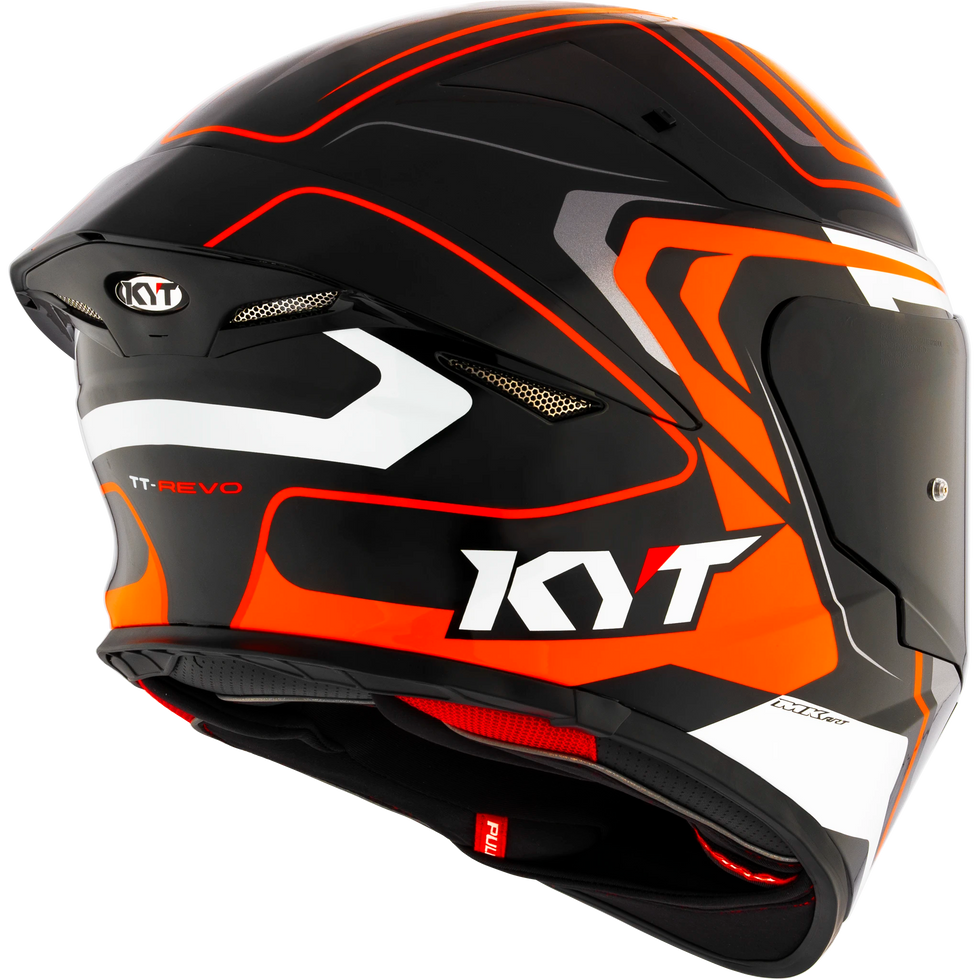 KYT TT Revo Overtech Helmet - Black/Orange