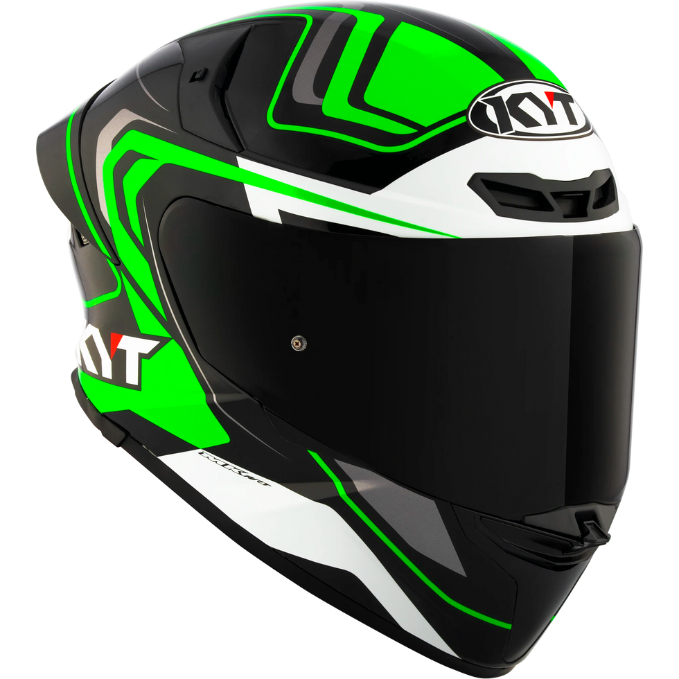 KYT TT Revo Overtech Helmet - Black/Green