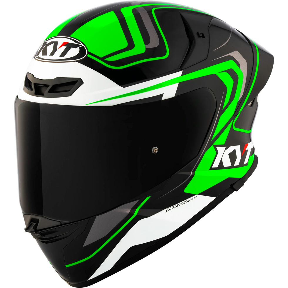 KYT TT Revo Overtech Helmet - Black/Green