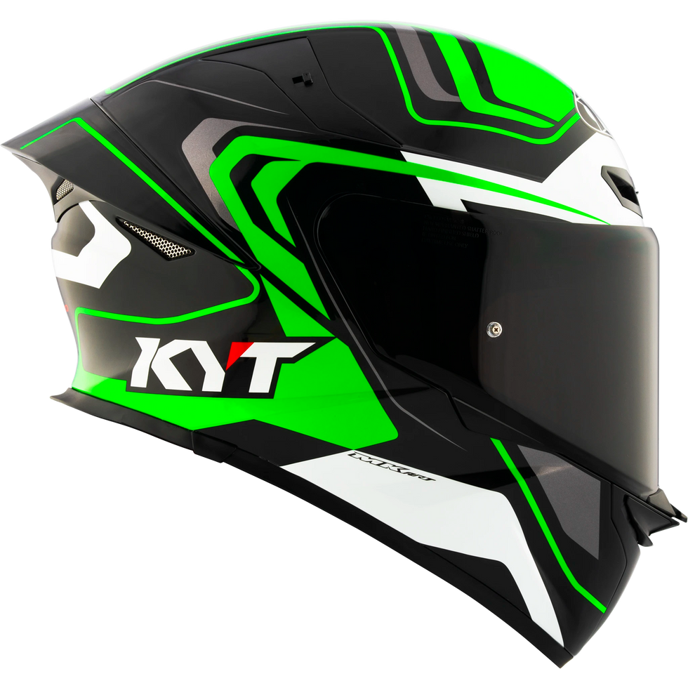 KYT TT Revo Overtech Helmet - Black/Green