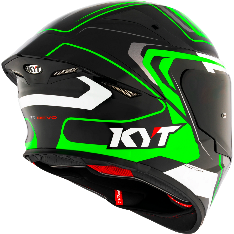 KYT TT Revo Overtech Helmet - Black/Green