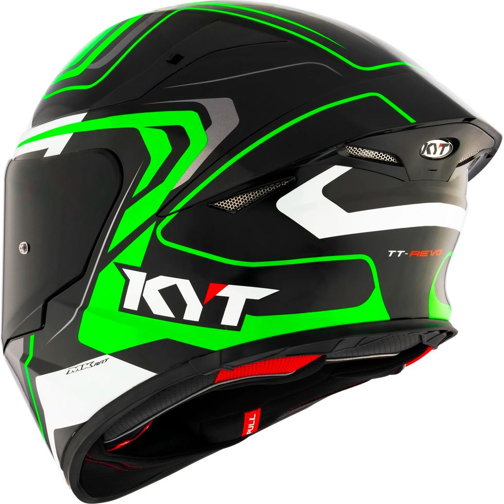 KYT TT Revo Overtech Helmet - Black/Green