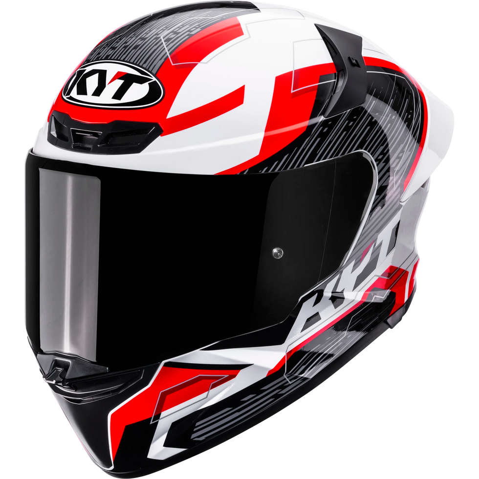 KYT TT Revo Speeding Helmet - White/Red