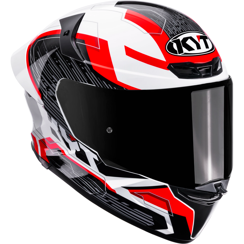 KYT TT Revo Speeding Helmet - White/Red