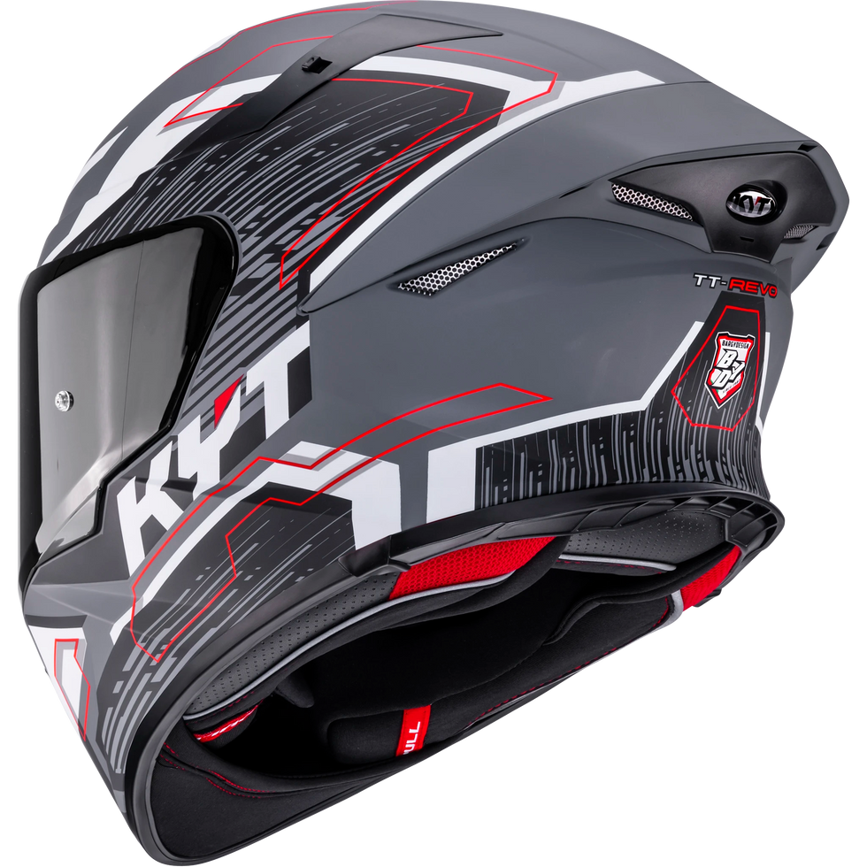 KYT TT Revo Speeding Helmet - Matte GRL Grey