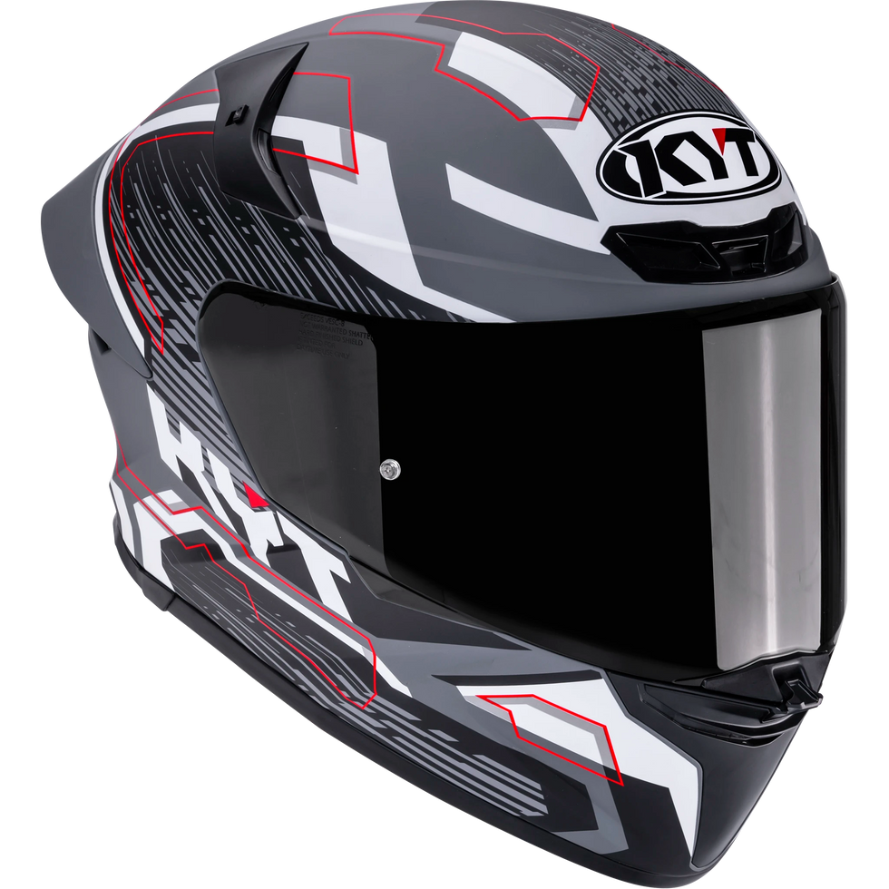 KYT TT-REVO Speeding Helmet S - White/Red - Unisex