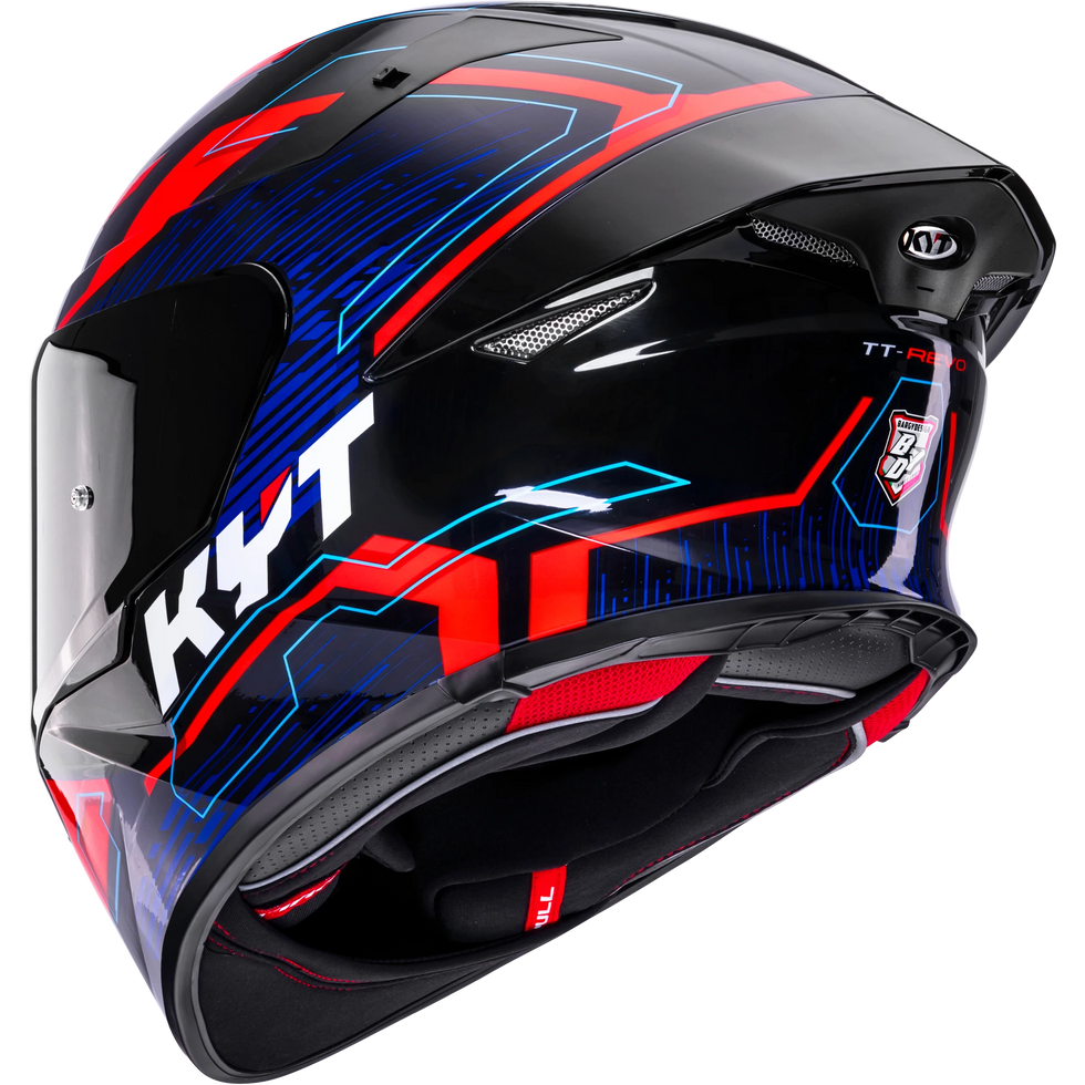 KYT TT Revo Speeding Helmet - Black/Red/Blue