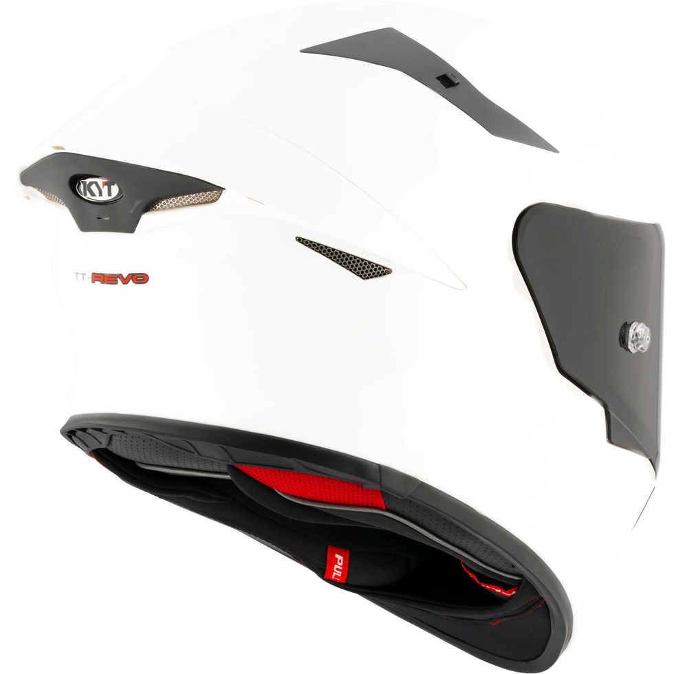 KYT TT Revo Solid Helmet - Plain White
