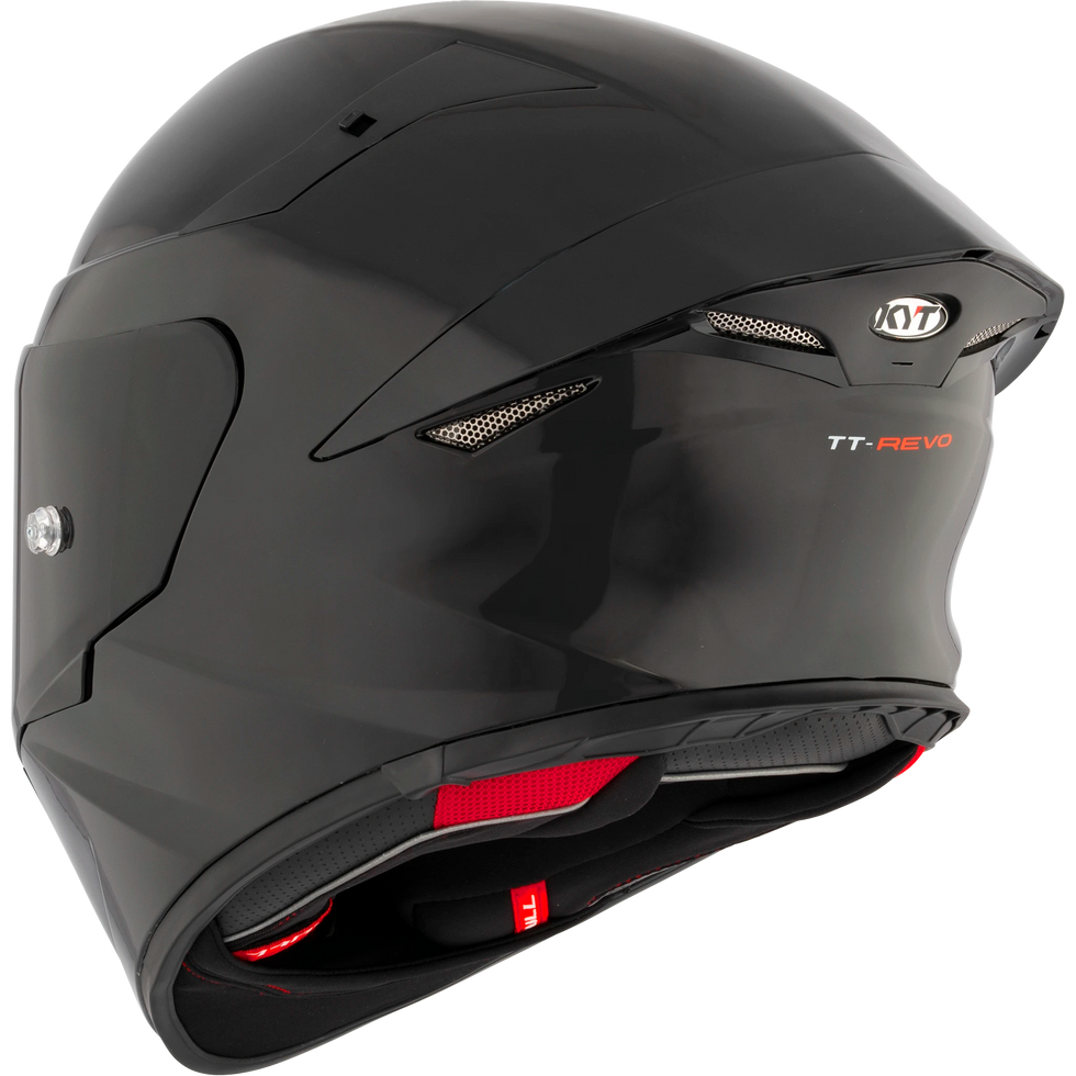 KYT TT Revo Solid Helmet - Plain Black