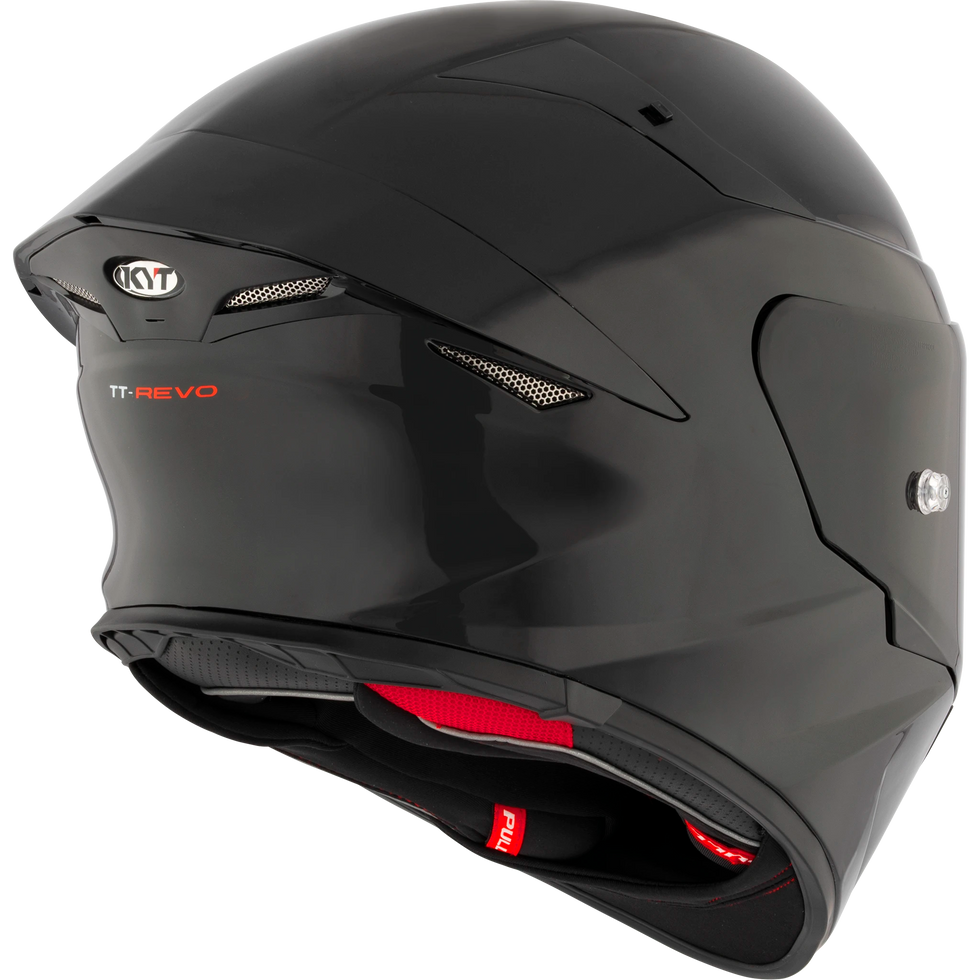 KYT TT Revo Solid Helmet - Plain Black