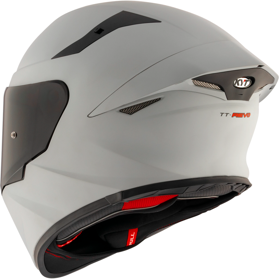 KYT TT Revo Solid Helmet - Plain ASP Grey