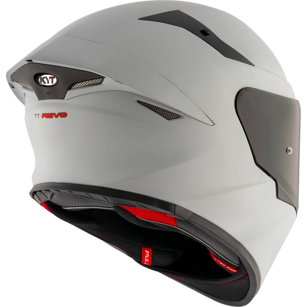 KYT TT Revo Solid Helmet - Plain ASP Grey