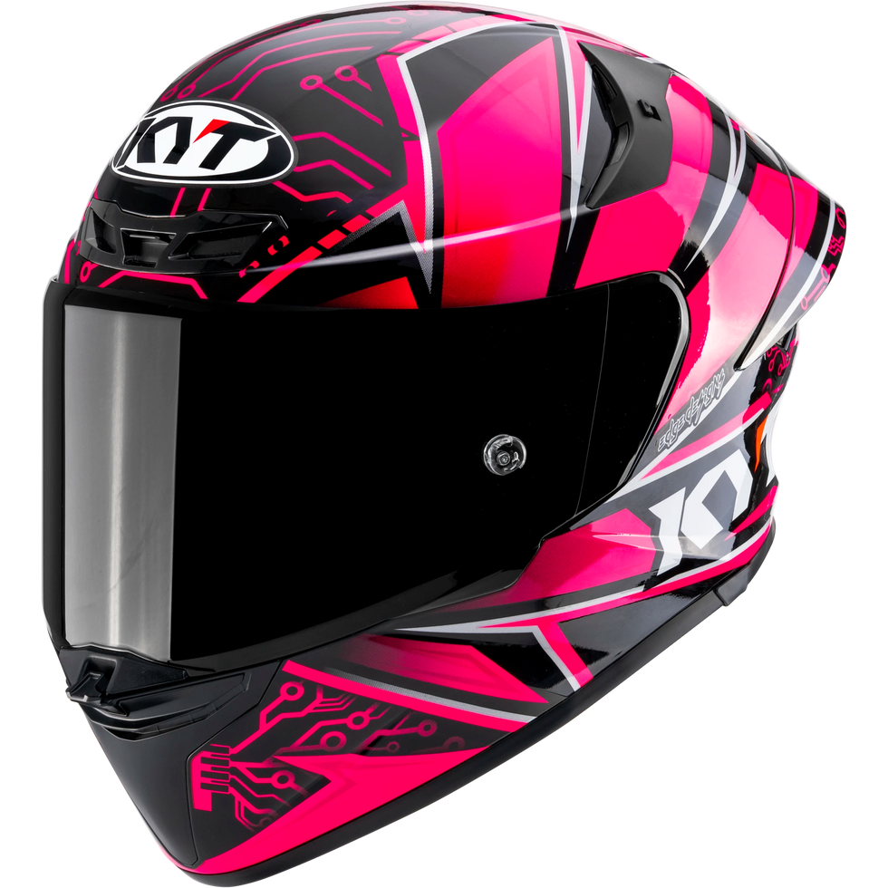 KYT TT Revo Hyper Special Edition Helmet - Hyper Pink