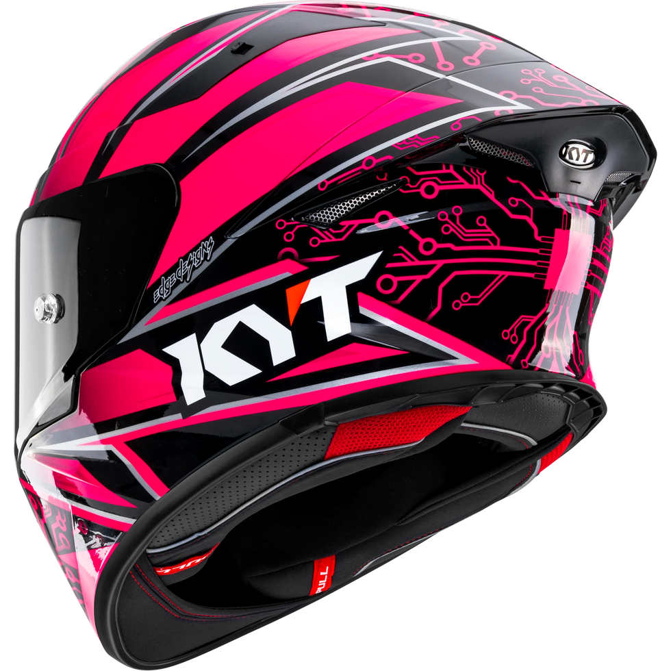KYT TT Revo Hyper Special Edition Helmet - Hyper Pink