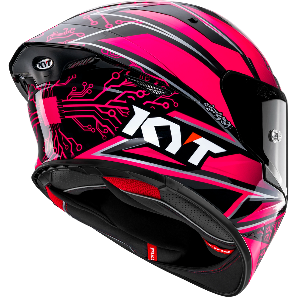 KYT TT Revo Hyper Special Edition Helmet - Hyper Pink