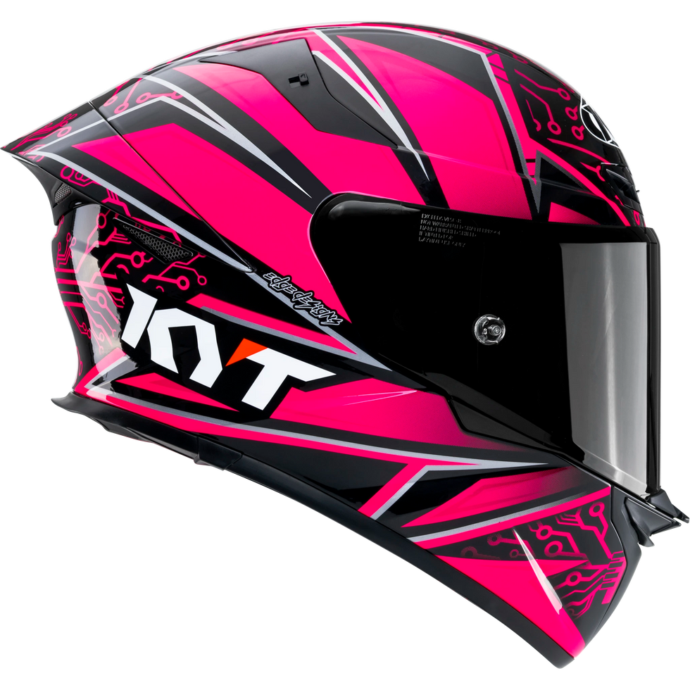 KYT TT Revo Hyper Special Edition Helmet - Hyper Pink