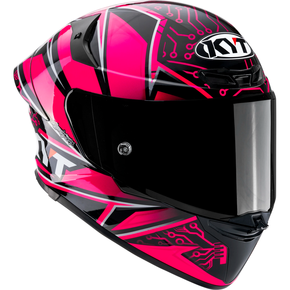 KYT TT Revo Hyper Special Edition Helmet - Hyper Pink