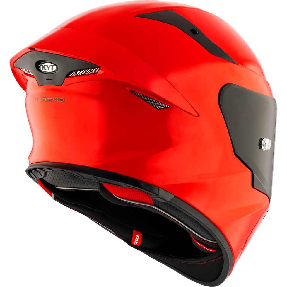KYT TT Revo Solid Helmet - Plain Gara Red