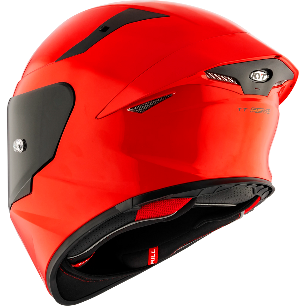 KYT TT Revo Solid Helmet - Plain Gara Red