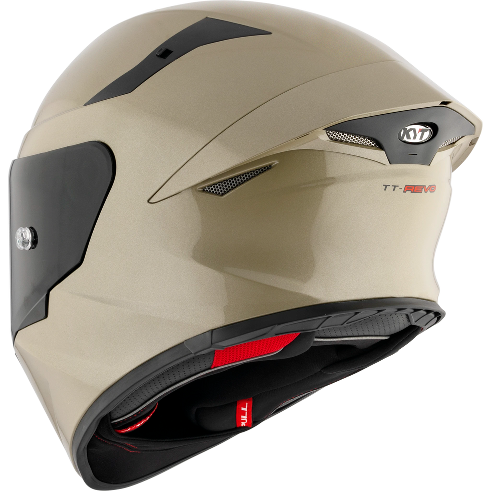 KYT TT Revo Solid Helmet - Plain Sand Pearl