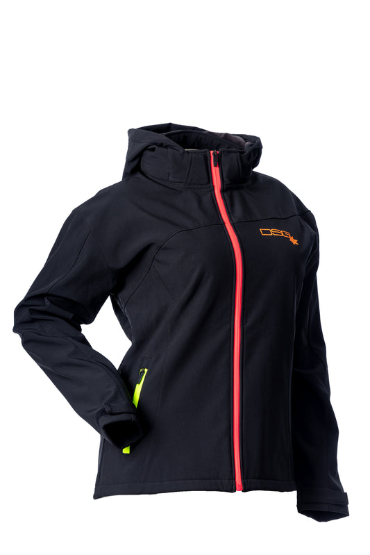 DSG Womens Malea Softshell Jacket CLOSEOUT - Black/Neon Yellow