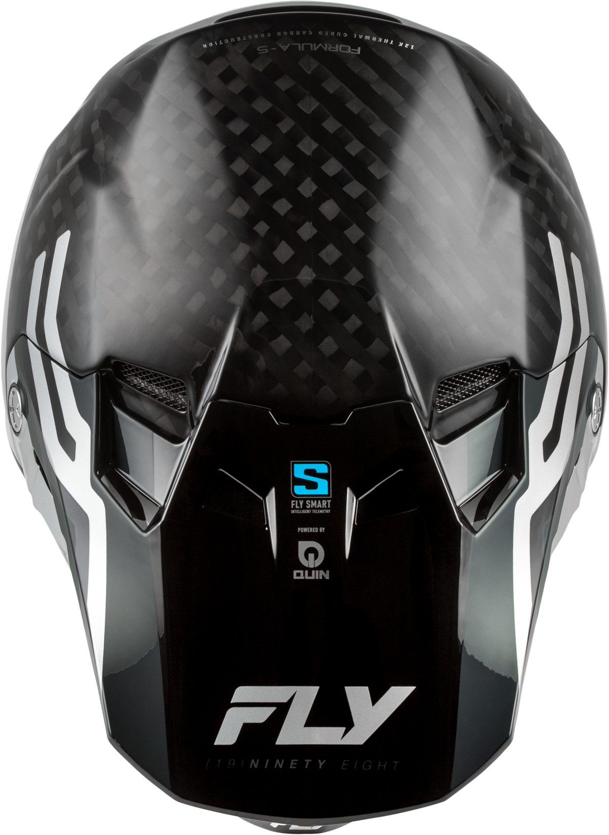 Fly Racing Formula S Carbon Byte Helmet - Black Carbon/Grey/Silver