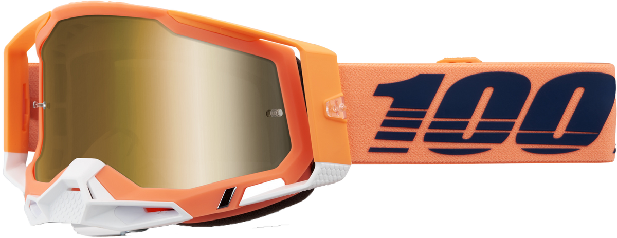 100% Racecraft 2 Goggles CLOSEOUT Coral / Mirror True Gold Lens